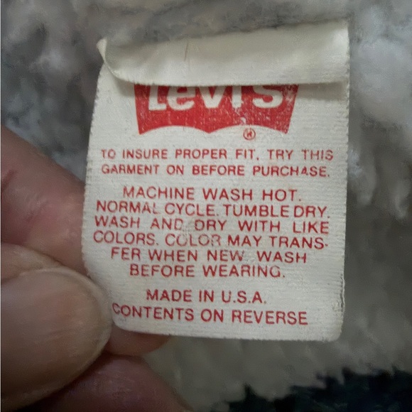 Levi's Men's Dark Blue Denim Jacket with White Sherpa Lining - Picture 7 of 8